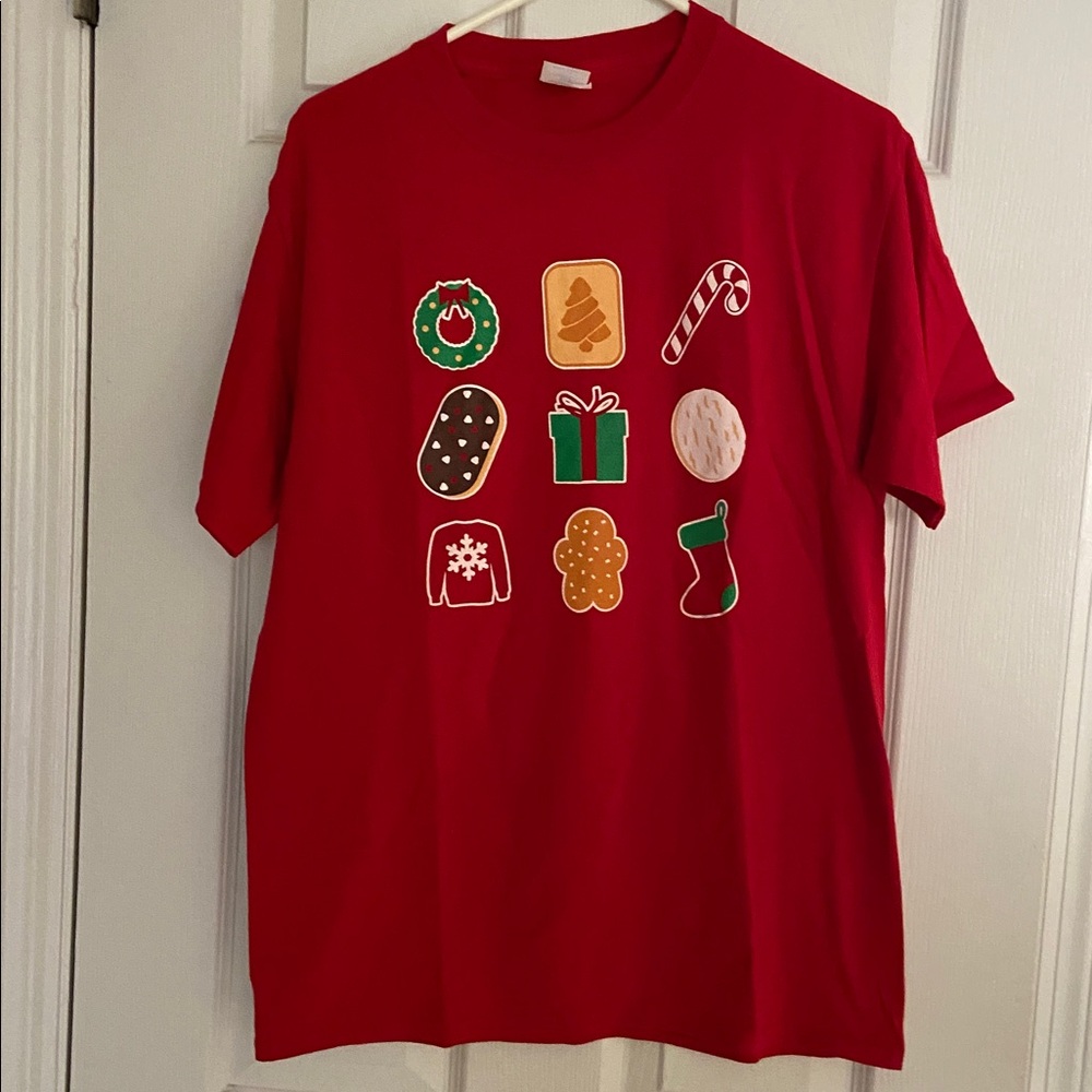 Festive Red Graphic T-Shirt NWOT